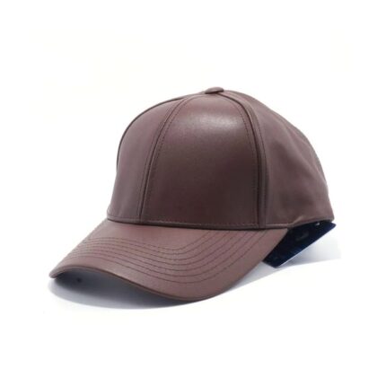 Unisex Brown Leather Cap – Sleek and Fashionable